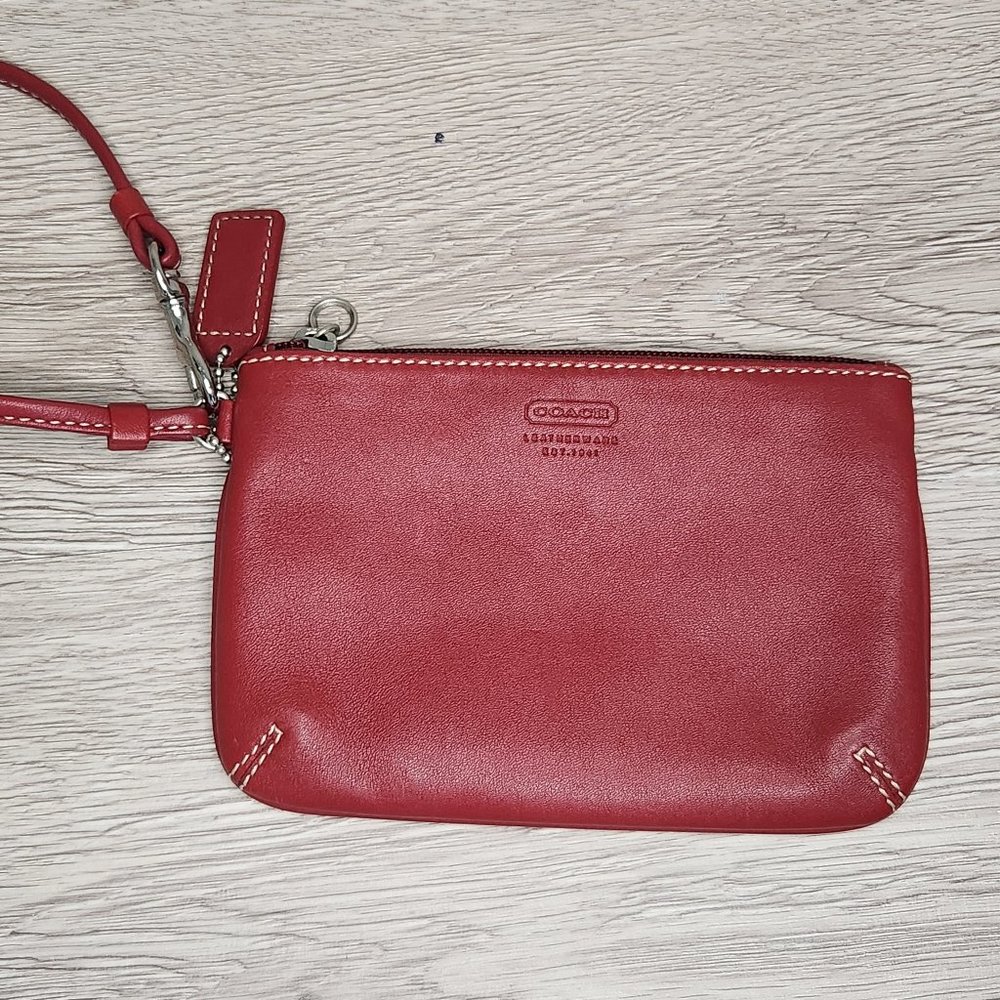 COACH Red Leather Wristlet